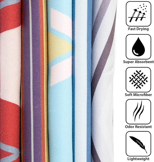 Minaret Microfiber Quick Dry Beach Towel | Perfect Travel Towel for Camping, Swimming, Backpacking, Yoga, Gym, Sports | Fast Drying, Ultra Light, Compact, Absorbent | (2 in 1 Pack)