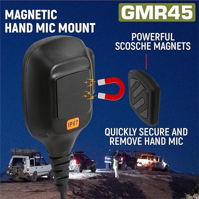 Rugged Radios GMRS 45 Watt Long Range Two Way Mobile Radio Kit for Overlanding Off Road Farming
