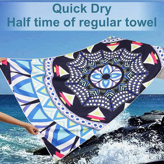 Microfiber Beach Towels 2 Packs, Oversized Quick-Dry Towels for Adults, Lightweight Thin Towels (72" x 36") for Swimming, Beach, Camping
