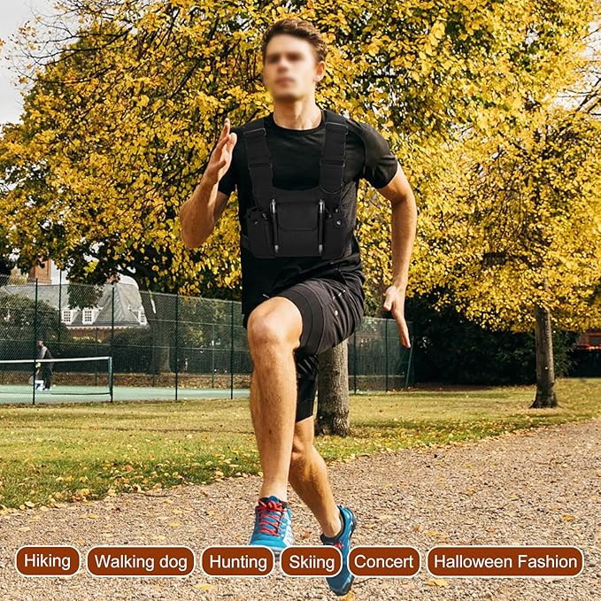 abcGoodefg Radio Chest Harness Chest Front Pack Pouch Holster Vest Rig for Two Way Radio Walkie Talkie(Rescue Essentials)