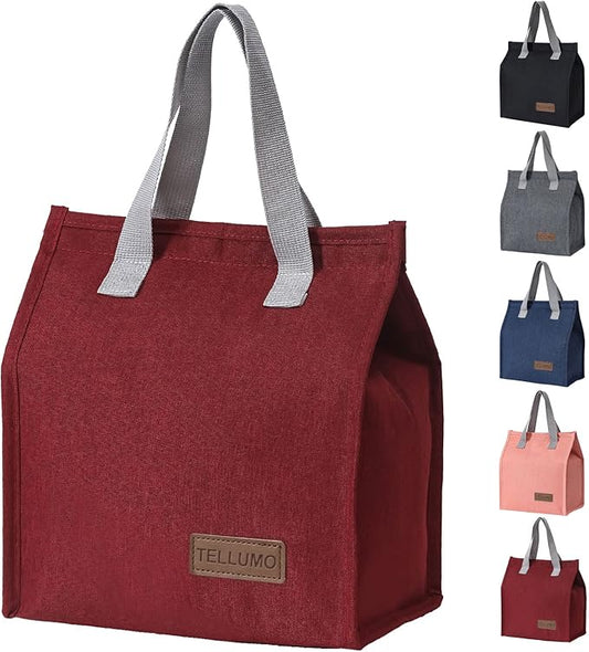 TELLUMO Lunch bag, Insulated Lunch Bag for Women Men Large Lunch Box Container Reusable Leakproof Tote for Office, Work, School, Beach or Travel (Red)
