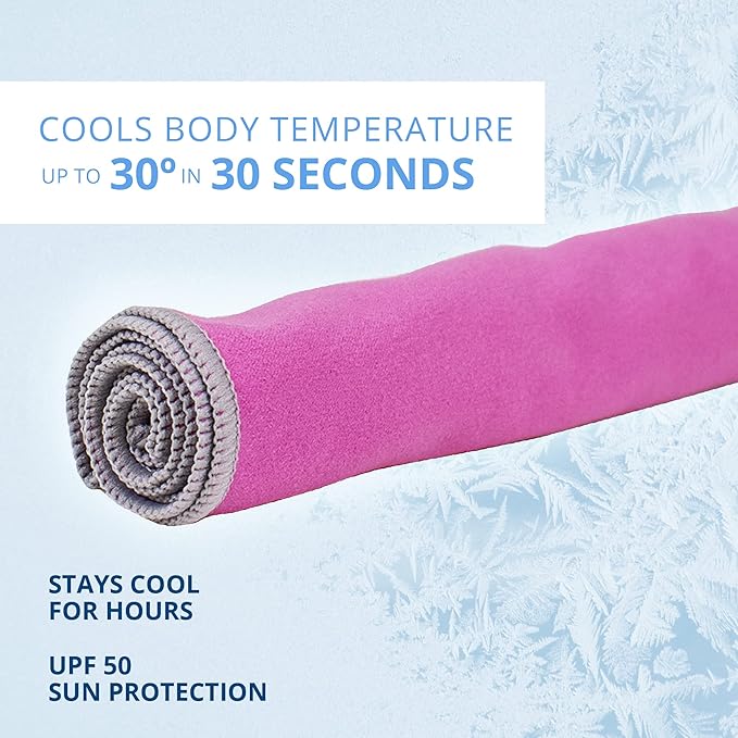 FROGG TOGGS Chilly Pad Pro Soft Microfiber Instant Cooling Towel, Machine Washable, 33”x10.5”