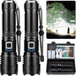 Flashlights High Lumens Rechargeable 2 Pack, 990000 Lumen Super Bright Led Flashlight with USB Cable, IPX7 Waterproof, 5 Modes Powerful Handheld Flash Light for Home Camping Emergency