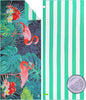 Microfiber Beach Towels for Adults - Large Travel Towel Fast Drying Lightweight 62x32 Inch, Sand Free Towel with Pouch, Buttons, Elastic Band for Fitness, Yoga, Sauna, Camping, Swim (Flamingo)