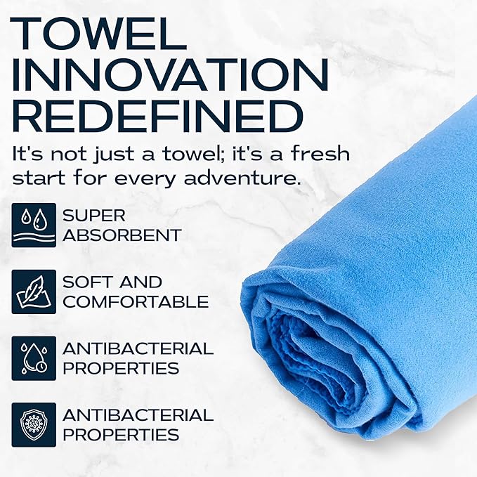 Microfiber Towel Terry. (Blue)