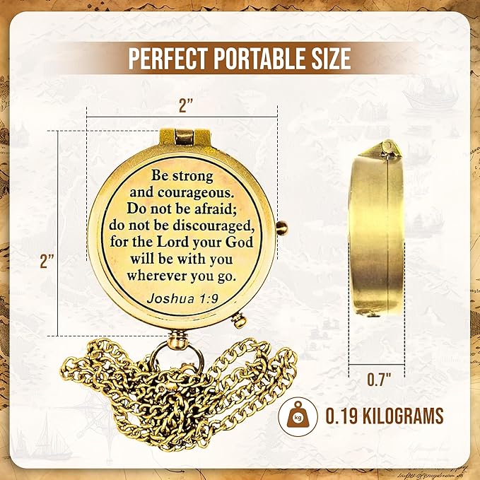 Brass Compass, Birthday Christmas Graduation Day Gift for Teenage Boys Girls Men Women