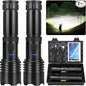 Rechargeable LED Flashlights High Lumens, 900,000 Lumens Super Bright Flashlight with 7 Modes & Waterproof, Handheld Powerful Flashlights for Camping, Emergencies, Home (2 Pack)
