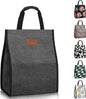 Lunch Bags for Women Insulated Reusable Lunch Tote with Internal Pocket, Lunch Tote bag for Work (Charcoal Grey