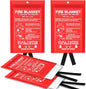 Emergency Fire Blanket for Kitchen and Home, 4 Pack 39.37”x39.37” Fiberglass Fire Safety Blankets for Survival, Suppression Fire Retardant Blanket for Fireplace Camping