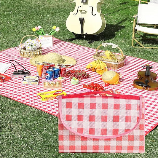 Oversized Beach Blanket Waterproof Sandproof Outdoor Foldable Picnic Mat Sand Free Blanket Big Beach Mat for Outdoor Camping Hiking Grass Park Festival Lawn Patio 200*200CM Red Large Beach Blanket