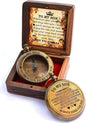 to My Son Compass with Wooden Box-Mom to Son Compass–Father to Son Gifts- to My Grandson -Graduation Day Gifts for Son-Birthday, Baptism, Graduation, Confirmation, Communion Compass for Women Men