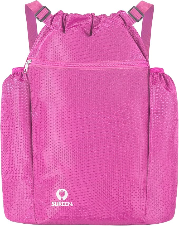Sukeen Drawstring Backpack Swim Bag Lightweight String Backpack for Beach Pickleball Swimming Pool Gym Workout Gear Sport