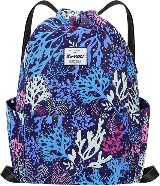 XEYOU Drawstring Sports Backpack Lightweight Gym Yoga Sackpack Shoulder Rucksack Casual Outdoor Daypack for Women and Men
