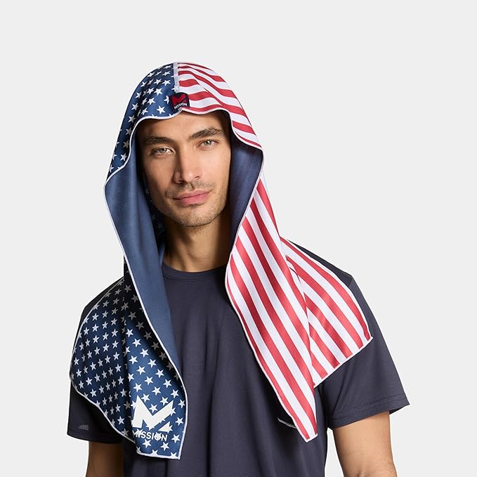 MISSION Cooling Hoodie Towel- Hood Towel, Evaporative Cool Technology, Cools Instantly When Wet, UPF 50 Sun Protection, Contours Your Head to Stay in Place, Great for Sports, Fitness, Gym