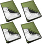 Kanayu 4 Pcs Emergency Blankets Thermal Survival Blankets 82 x 60 Inch, Heavy Duty Emergency Poncho Tarp Reusable Waterproof Emergency Blanket for Car, Camping, Hiking(Olive Green)
