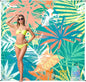 Beach Blanket Waterproof Sandproof Beach Mat 79”x 83” for 1-4 Adults Quick Drying Durable Outdoor Picnic Mat for Beach Festival Travel Camping Hiking (Colorful-Palm, 79"×83"(4 Person))