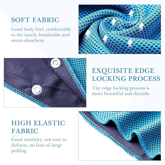 Cooling Hoodie Towel, Absorbent and Quick Drying Cooling Towels for Neck and Face, Sun Protection Cold Towels, Cooling Neck Wraps for Hot Weather for Sport Workout (2 Pack)