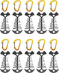 NACETURE Deck Anchors Pegs with Carabiners - Tie Down Anchor Rope Tensioner | Rope Tent Tie Down Stakes Clips, Canopy Tent Anchors Outdoor Camping Tent Accessories 10 Pack (Black)