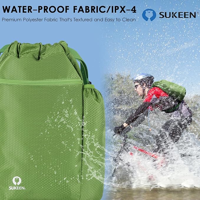 Sukeen Drawstring Backpack Swim Bag Lightweight String Backpack for Beach Pickleball Swimming Pool Gym Workout Gear Sport