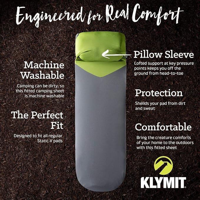 Klymit Static V Inflatable Camping Pad and Sheet for Hiking and Backpacking, Orange