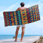 Microfiber Beach Towels for Men Oversized 71"x31", Soft Touch Ultra-Absorbent Quick Dry Sand Free Large Pool Towels with Mesh Bag for Travel Camping Bathroom