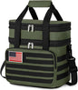 Lifewit Double Deck Tactical Lunch Box for Men, Expandable Leakproof Insulated Large Lunch Cooler with MOLLE Webbing and Shoulder Straps, Heavy Duty Lunch Bag for Men Work Camping Picnic, 16L Green