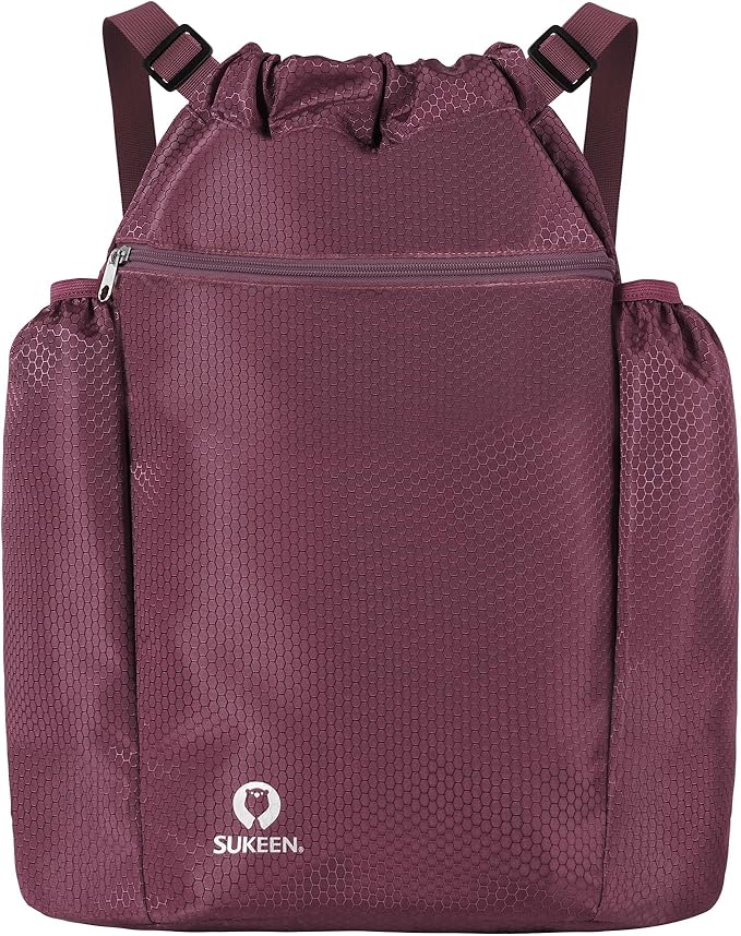 Sukeen Drawstring Backpack Swim Bag Lightweight String Backpack for Beach Pickleball Swimming Pool Gym Workout Gear Sport