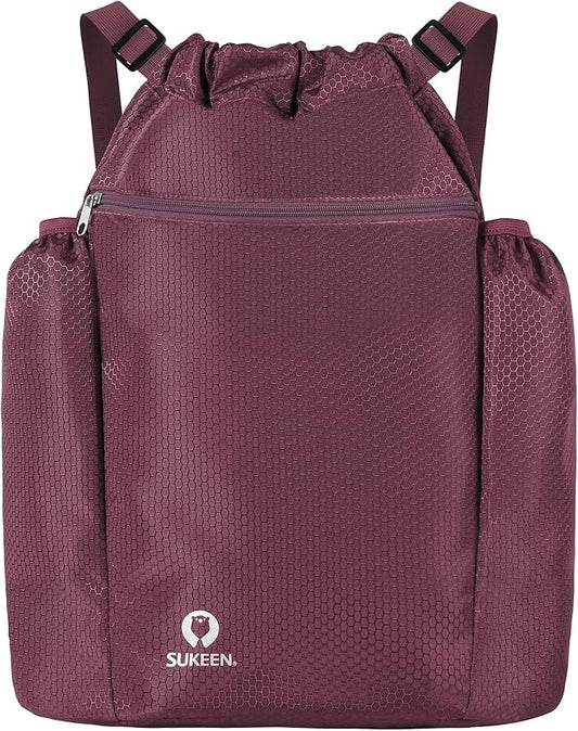 Sukeen Drawstring Backpack Swim Bag Lightweight String Backpack for Beach Pickleball Swimming Pool Gym Workout Gear Sport