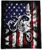 Axolotl Dirt Bike Camping Blanket,American Flag Puffy Printed Blanket,Motocross Racer Packable Outdoor Blanket,White Red Stars Stripes USA Flag Lightweight Backpacking for Camping,Picnic,Hiking,Beach