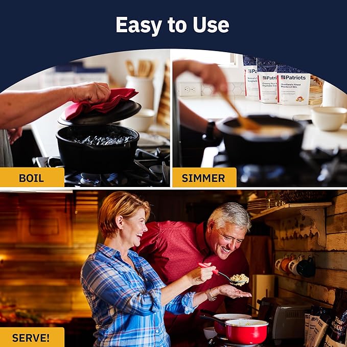 4Patriots: 2-Week Emergency Food Supply Survival Kit, Perfect for Camping, Freeze Dried Preparedness Food, Designed to Last 25 Years, Be Ready with 84 Servings of Delicious Breakfast, Lunch, & Dinner