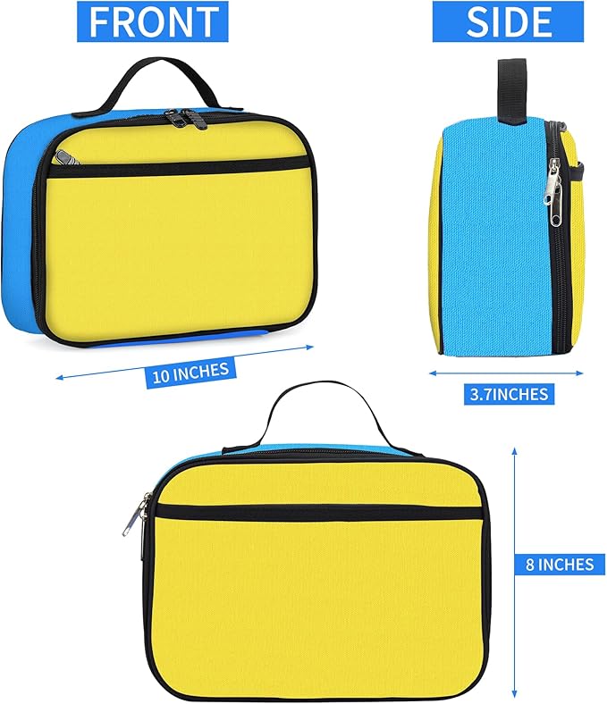 rickyh style Lunch Box with Padded Liner, Spacious Insulated Lunch Bag Durable Thermal Lunch Cooler Pack with Strap for Men Women Boys Girls Adults School Sports Beach Picnic Work Camp,2 Pocket