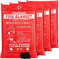 2024 Heavy-Duty Emergency Fire Blanket for Home and Kitchen - 40” x 40” Fiberglass Fire Blanket - Class K Fire Blanket for Home,Kitchen,Grill,Car (4PACK)