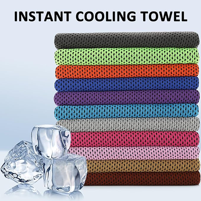 Peicees 20Pcs 40x12'' Microfiber Neck Cooling Towels Sports Sweat Towels Headband for Travel Beach Swimming Camping Climbing Gym Yoga Workout Backpacking, Quick Dry Super Absorbent Compact Lightweight