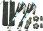 Folding Trekking Poles, Hiking Travel Poles, Hiking Equipment, Lightweight Trekking Poles, Suitable for Men and Women, The Elderly and Children，with an Outdoor Compass