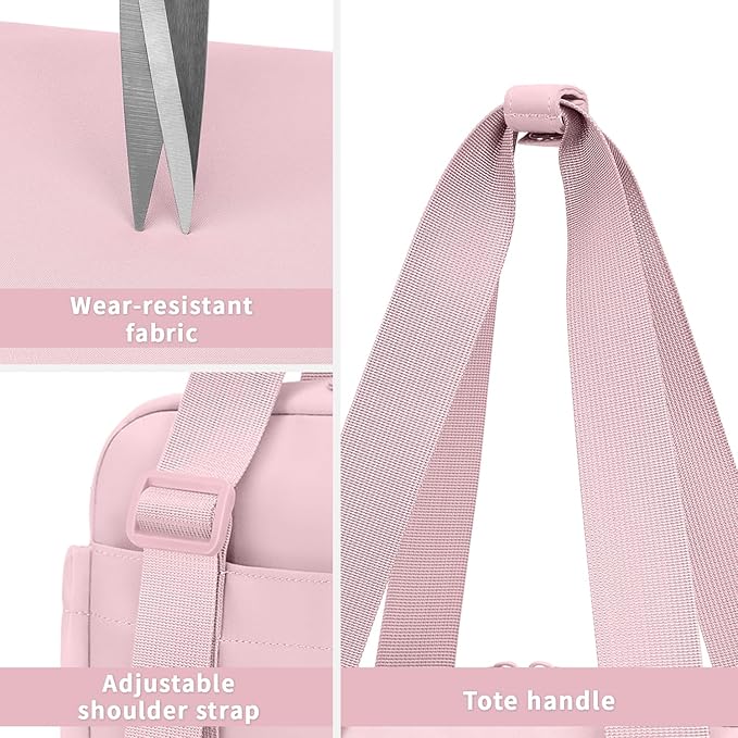 ZOMFELT Insulated Lunch Bag Women, Cute Lunch Tote Bag Lunch Box for Women, Leakproof Large Capacity Womens Lunch Bags with Adjustable Shoulder Strap for Work Office Outdoor Picnic Camping, Pink