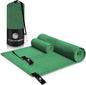 Microfiber Travel & Sports Towel Set (Evergreen) - XL Set (39x70.5 & 12x24)
