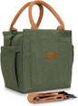 Joymee Lunch Bag Women Insulated Lunch Box with Adjustable Shoulder Strap Large Reusable Leakproof Spacious Cooler Tote for Women Men Adult with Bottle Holder and Side Pockets - Green