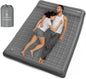 QPAU Camping Sleeping Pad, 2 Person Camping Mat, Enhanced Support for Healthy, with Built-in Foot Pump, 4.7 Inch Durable Sleeping Mattress for Camping, Hiking, Backpacking and Home