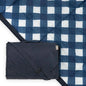 Little Unicorn Outdoor Family Picnic & Beach Blanket, Water-Resistant, Compact Fold, 5 x 5 feet, (Navy Plaid)
