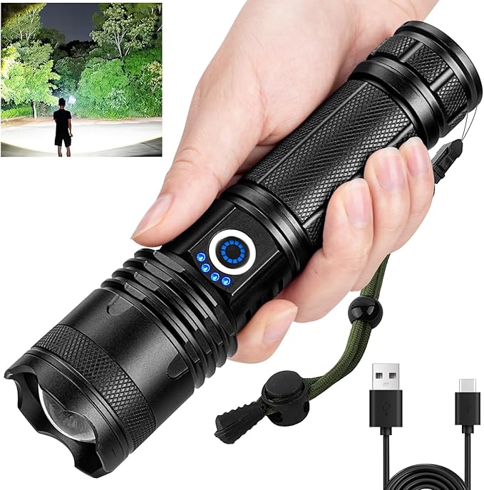 Flashlights High Lumens - 990000 LM, 12 Hour Rechargeable Super Bright Flash Light with 5 Light Modes, IPX6 Waterproof LED Powerful Flashlight for Home Outdoor Camping