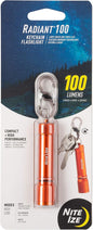 Nite Ize R100F-19-R7 Radiant 100 Keychain EDC Flashlight, Orange