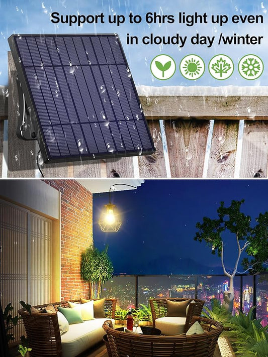 intelamp Solar Pendant Lights with Remote Control, Solar Powered Shed Light, 4000mAh Solar Powered Light Hanging Lights with 16.4ft Cable for Indoor and Outdoor Storage, Room,Home,Yard,Porch, Balcony