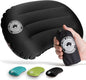 Inflatable pillow, lightweight, compact, compressible, waterproof, comfortable for sleeping while backpacking, hiking, traveling outdoor adventure. (Black)
