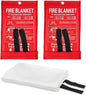Fire Blanket Emergency for Home Kitchen, Fiberglass Fire Suppression Blanket for School, Fireplace, Outdoor Grill, Car, Office, Warehouse (2 Pack)