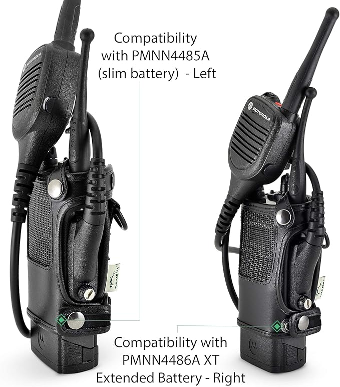 Turtleback Radio Holster for Motorola APX6000 – Durable Leather Belt Radio Holster – Durable Duty Belt Holder with D-Rings – All-Button Access – Fits Slim or Extended Battery