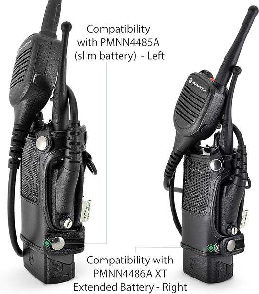 Turtleback Radio Holster for Motorola APX6000 – Durable Leather Belt Radio Holster – Durable Duty Belt Holder with D-Rings – All-Button Access – Fits Slim or Extended Battery