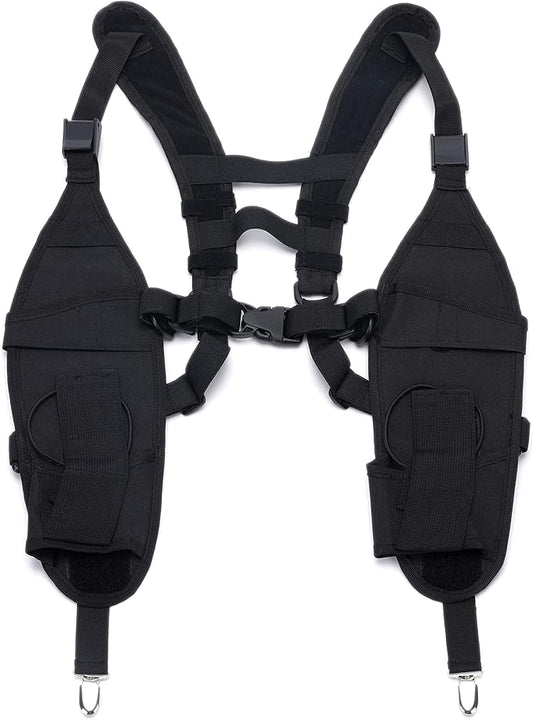 Universal Double Radio Shoulder Harness Holster Chest Holder Vest for Two Way Radio Search Rescue Essentials