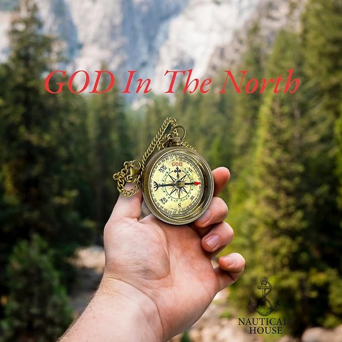 Bible Verse Brass Compass – “Trust in The Lord with All Your Heart” (Proverbs 3:5-6) | Religious Gifts for Men, Women, Boys, Girls, Teens | Daily Encouragement, Easter, Baptism, Faith-Based Keepsake