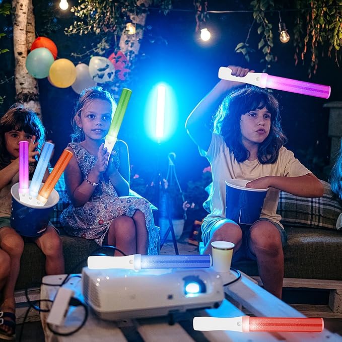6PCS Glow Sticks Bulk, LED Light Stick with Remote Control, 3 Flashing Modes, 13 Changeable Colors, Batteries Included - Ideal for Wedding, Raves, Concerts, Parties, Camping and Sporting Events