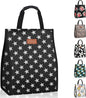 Lunch Bags for Women Insulated Reusable Lunch Tote with Internal Pocket, Lunch Tote bag for Work（Star）
